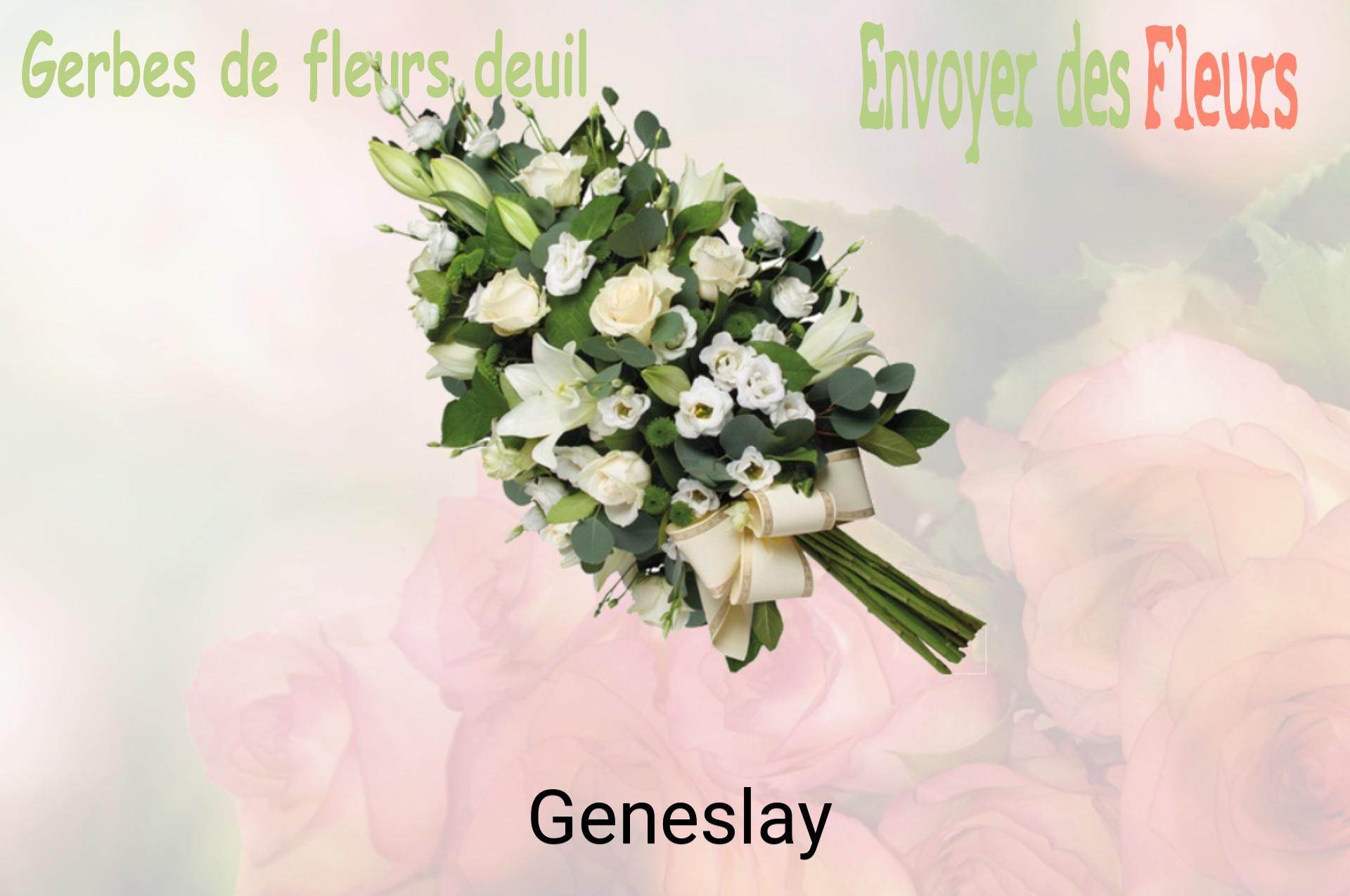 Gerbe de fleurs de deuil livrée à Geneslay
